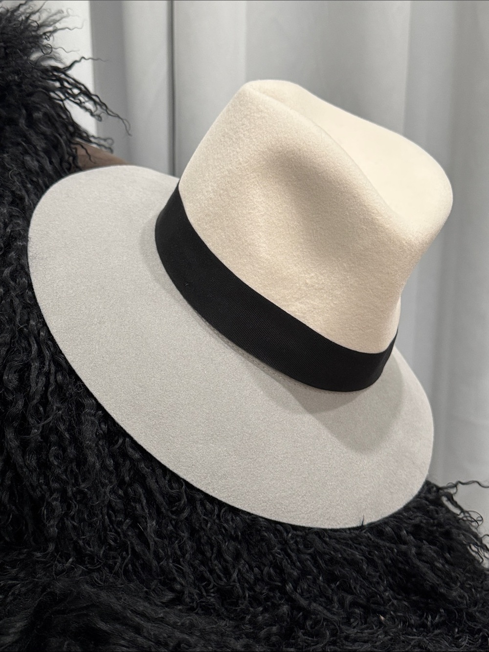 Rag & Bone Colorblock Wool Fedora Floppy Hat Size M